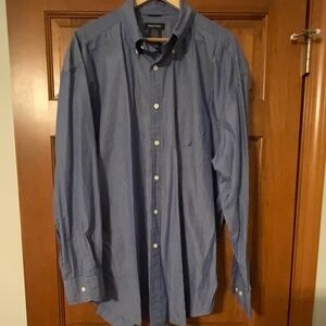 Nautica Mens Casual Dress Shirt, XXL, Blue/White Stripe